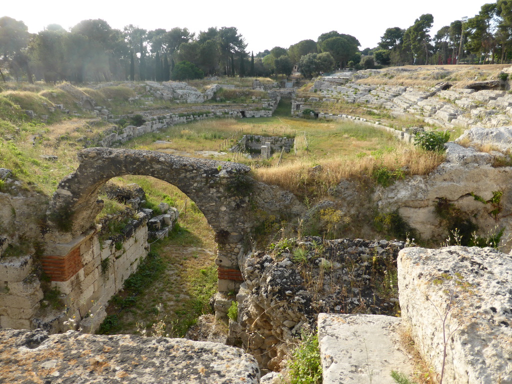 The Roman Amphitheatre at the Parco Archeologico della Neapolis park