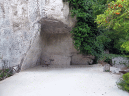 Rock at the Latomia del Paradiso quarry at the Parco Archeologico della Neapolis park