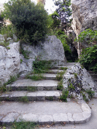 Staircase at the Latomia del Paradiso quarry at the Parco Archeologico della Neapolis park
