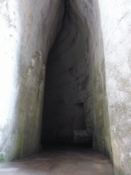 Interior of the Orecchio di Dionisio cave at the Latomia del Paradiso quarry at the Parco Archeologico della Neapolis park