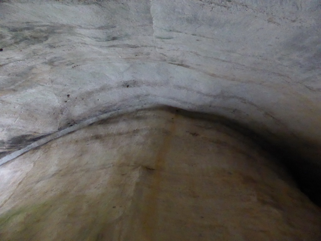 Ceiling of the Orecchio di Dionisio cave at the Latomia del Paradiso quarry at the Parco Archeologico della Neapolis park