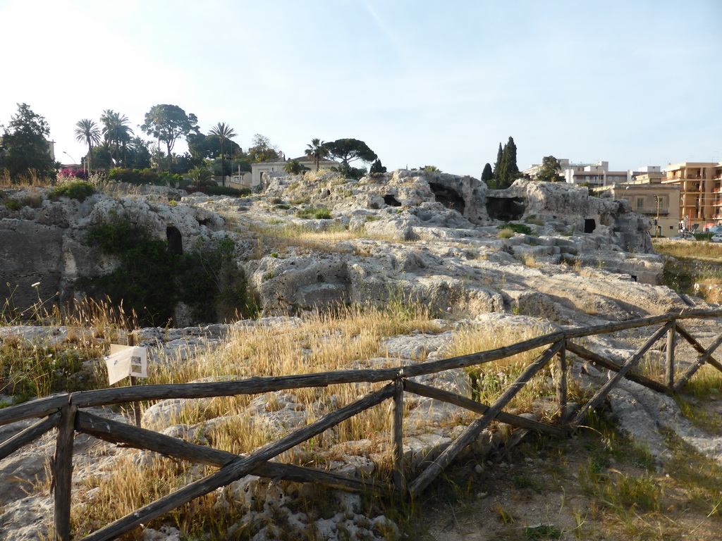 The Tomb of Archimedes at the Parco Archeologico della Neapolis park, viewed from the Via Ettore Romagnoli street