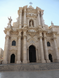 Front of the Duomo di Siracusa cathedral at the Piazza Duomo square