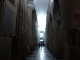 Columns from the Temple of Athena at the left aisle of the Duomo di Siracusa cathedral