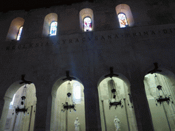 Stained glass windows at the nave of the Duomo di Siracusa cathedral