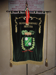 Banner of the Province of Syracuse at the right aisle Duomo di Siracusa cathedral
