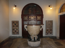 Vase at the baptistry of the Duomo di Siracusa cathedral