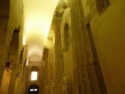 Columns from the Temple of Athena at the left aisle of the Duomo di Siracusa cathedral