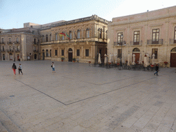 The Piazza Duomo square with the outline of the ancient temple