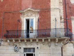 Balcony at the northeast corner of the Palazzo Borgia del Casale palace