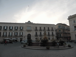 The Piazza Archimede square with the Fontana di Artemide fountain