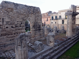 Wall and columns at the Temple of Apollo at the Largo XXV Luglio square