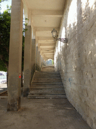 Staircase from the Foro Vittorio Emanuele II street to the Passaggio Adorno street