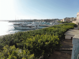 Boats in the Porto Grande harbour, viewed from the Via Ruggero Settimo street