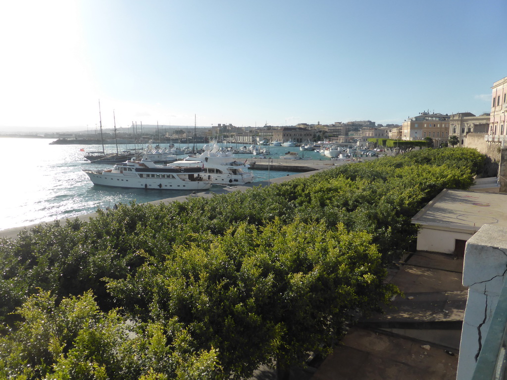 Boats in the Porto Grande harbour, viewed from the Via Ruggero Settimo street