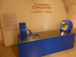 Experimental setup with burning mirrors at the Museo di Archimede museum, with explanation