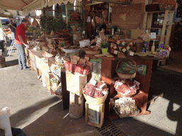 Market stall with seeds at the Via Emanuele de Benedictis street