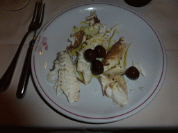Salted fish at the Trattoria Archimede restaurant at the Via Mario Gemmellaro street