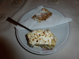 Dessert at the Trattoria Archimede restaurant at the Via Mario Gemmellaro street