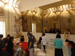 Coursr participants in one of the halls of the Palazzo Borgia del Casale palace