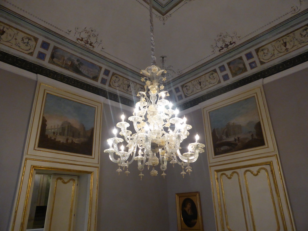 Chandeleer in one of the halls of the Palazzo Borgia del Casale palace