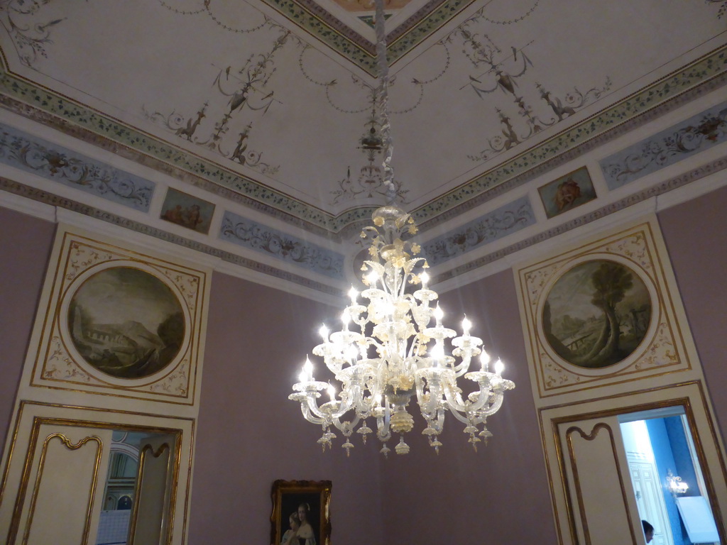 Chandeleer in one of the halls of the Palazzo Borgia del Casale palace