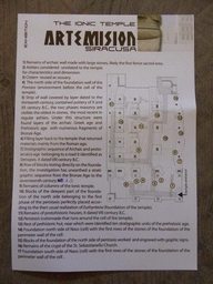 Information and map of the Tempio Ionico temple