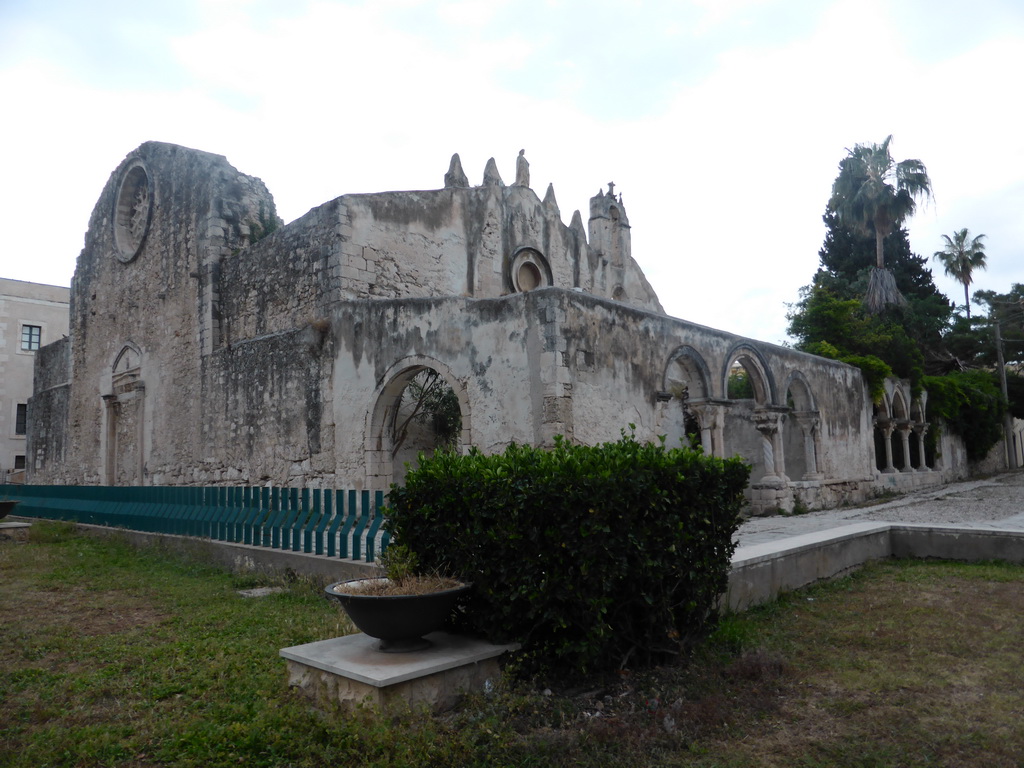 Southwest side of the Chiesa di San Giovanni alle Catacombe church at the Piazzale San Marziano square