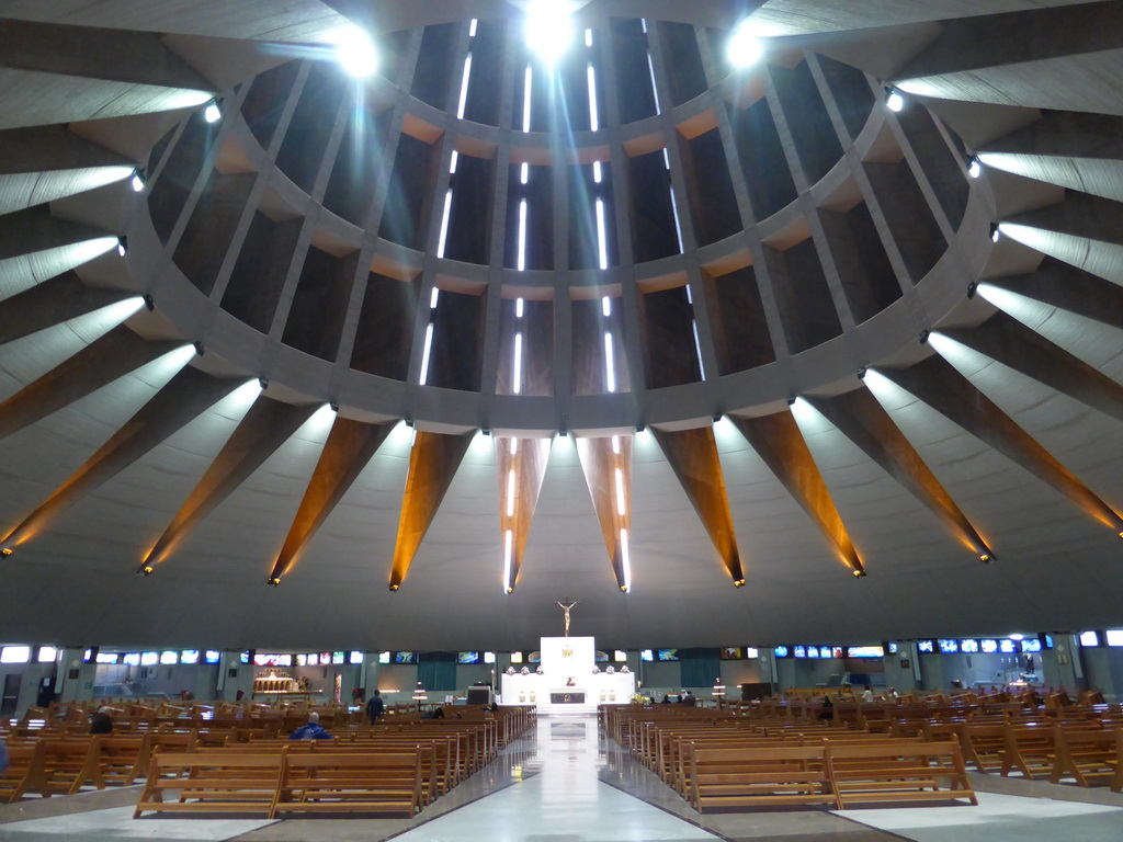 Nave, dome, apse and altar of the Santuario della Madonna delle Lacrime church
