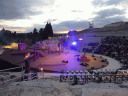 The Greek Theatre at the Parco Archeologico della Neapolis park, during the plays `Choephori` and `Eumenides` by Aeschylus, at sunset