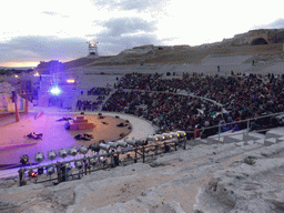 The Greek Theatre at the Parco Archeologico della Neapolis park, during the plays `Choephori` and `Eumenides` by Aeschylus, at sunset