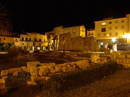 The Temple of Apollo at the Largo XXV Luglio square, by night