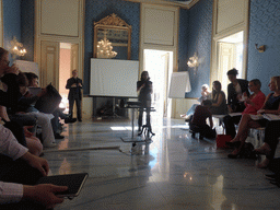 Speakers and course participants at the Hall of Amore and Psyche at the Palazzo Borgia del Casale palace