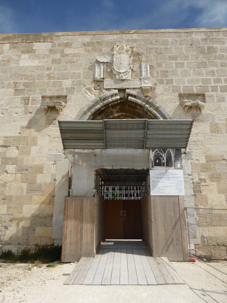 Gate at the main building of the Castello Maniace castle, leading to the inner square