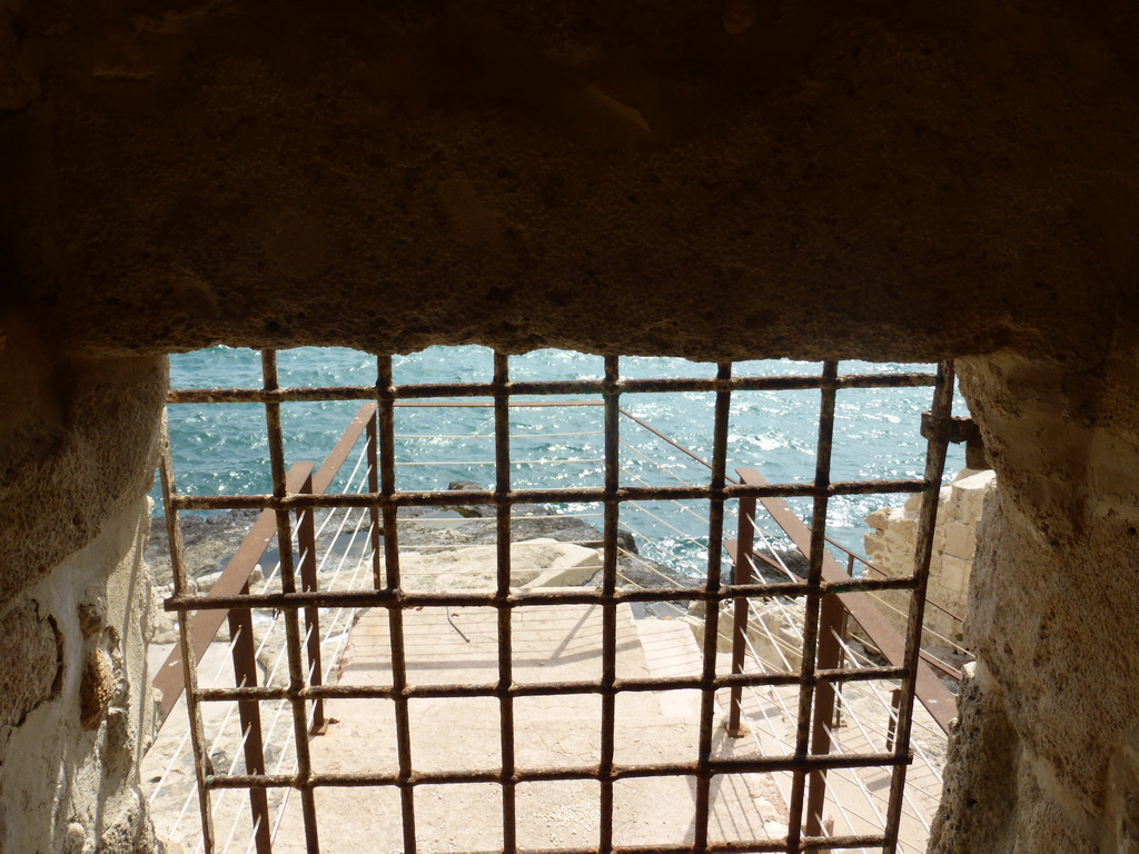 Sealed off walkway at the west side of the Castello Maniace castle