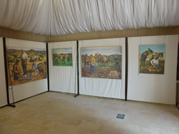 Paintings at an exhibition room at the Castello Maniace castle