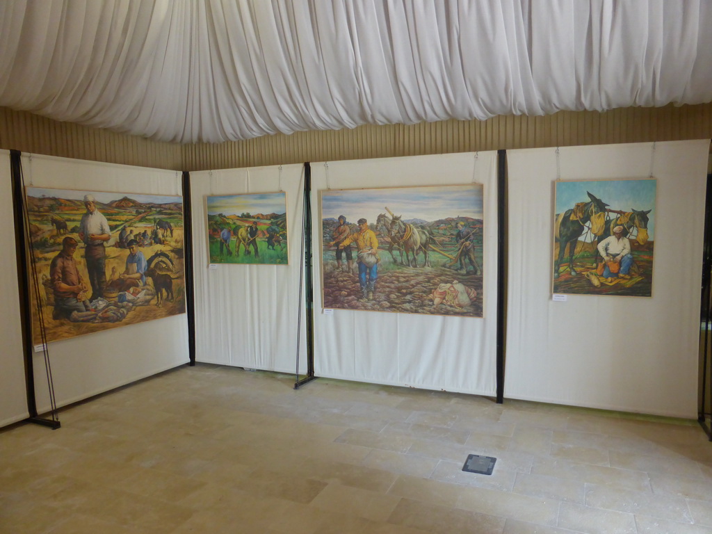 Paintings at an exhibition room at the Castello Maniace castle