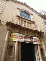 Facade of a church at the Via Capodieci street