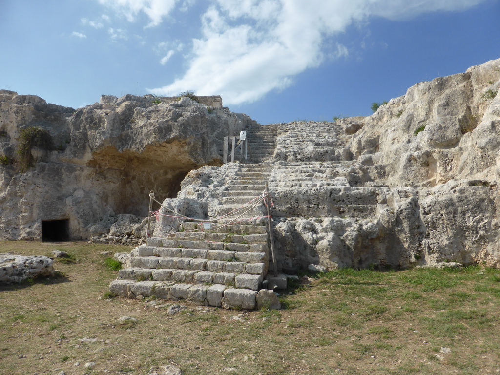 Staircase at the Nymphaeum above the Greek Theatre at the Parco Archeologico della Neapolis park