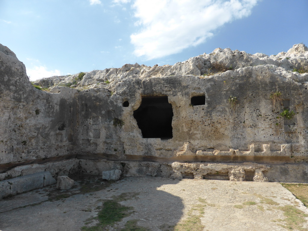 Caves at the Nymphaeum above the Greek Theatre at the Parco Archeologico della Neapolis park
