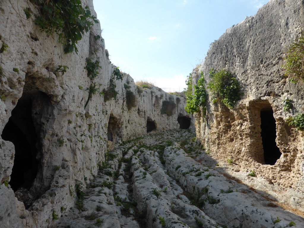 Street of Tombs above the Greek Theatre at the Parco Archeologico della Neapolis park