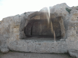 Cave at the Street of Tombs above the Greek Theatre at the Parco Archeologico della Neapolis park