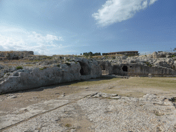 The Nymphaeum and the entrance to the Street of Tombs above the Greek Theatre at the Parco Archeologico della Neapolis park