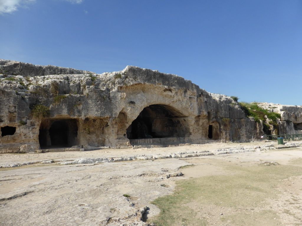 Caves at the Nymphaeum above the Greek Theatre at the Parco Archeologico della Neapolis park