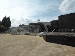 Back side of the stage at the Greek Theatre at the Parco Archeologico della Neapolis park