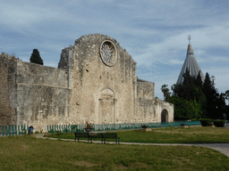 The Piazzale San Marziano square, the west side of the Chiesa di San Giovanni alle Catacombe church and the Santuario della Madonna delle Lacrime church