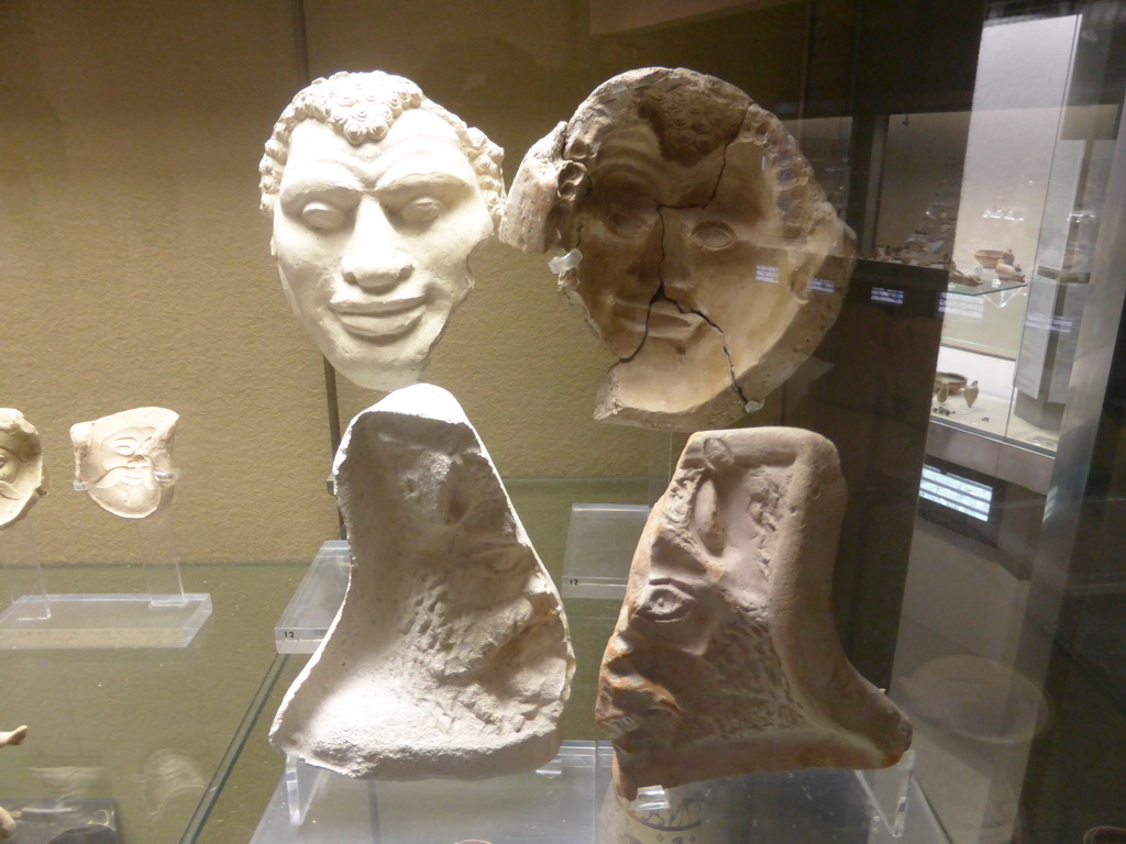 Stone masks at the ground floor of the Paolo Orsi Archaeological Museum