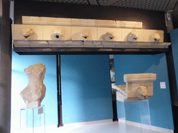 Gargoyles and statue from the Temple of Athena at Ortygia, at the ground floor of the Paolo Orsi Archaeological Museum