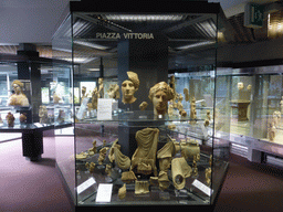 Statues and pottery from the Piazza della Vittoria square at Syracuse, at the ground floor of the Paolo Orsi Archaeological Museum