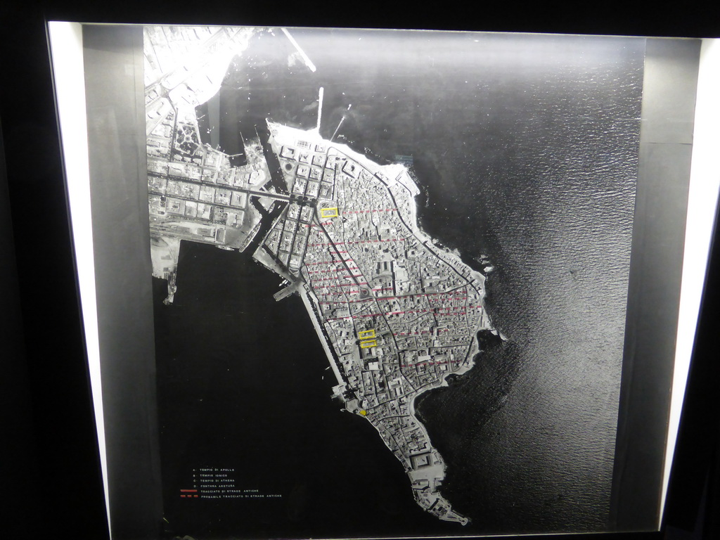 Map of Ortygia at the ground floor of the Paolo Orsi Archaeological Museum